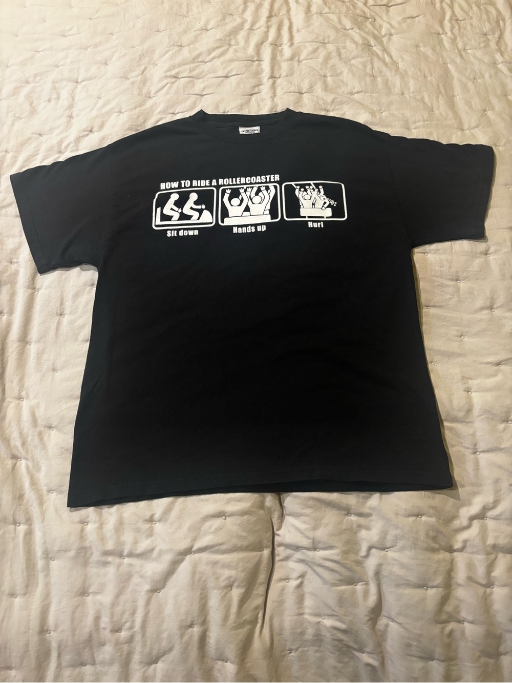 Black Graphic Tee "How to Ride a Rollercoaster"1432